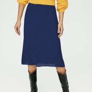 Wilfred Navy Midi Skirt